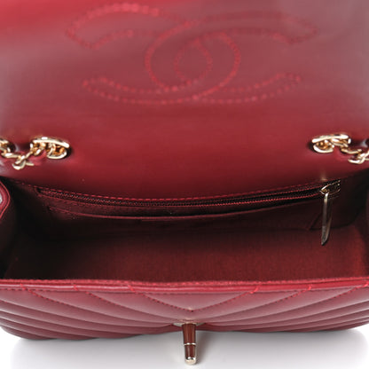 Chanel Calfskin Chevron Quilted Mini Statement Flap Burgundy 4 of 4