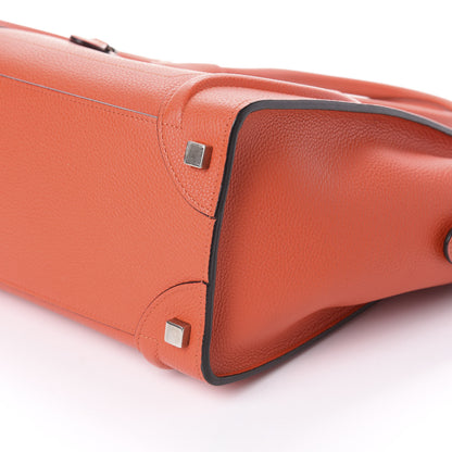 Celine Drummed Calfskin Micro Luggage Vermillion 9 of 9