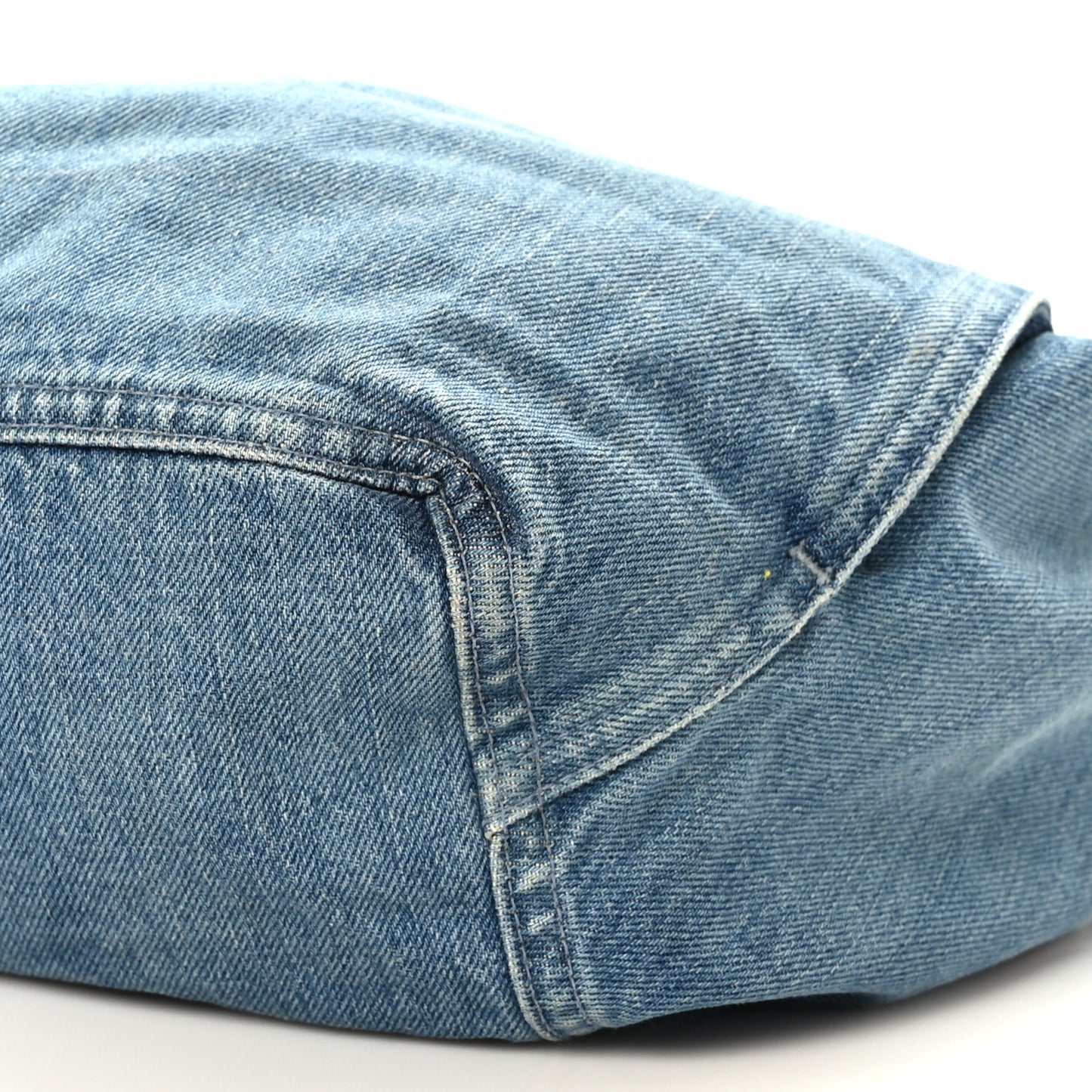 Washed Denim Medium Squeeze Bag Light Blue