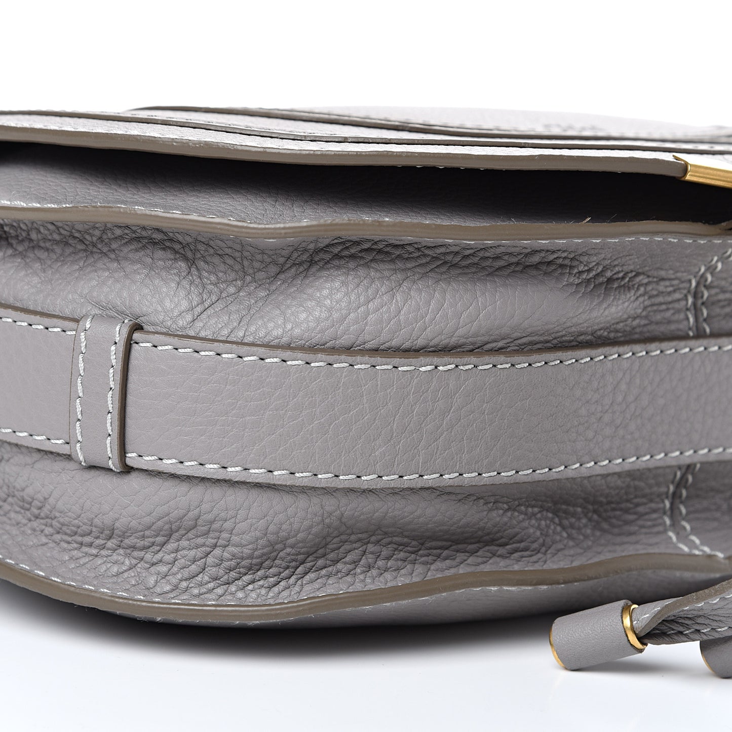 Calfskin Medium Marcie Round Crossbody Bag Cashmere Grey