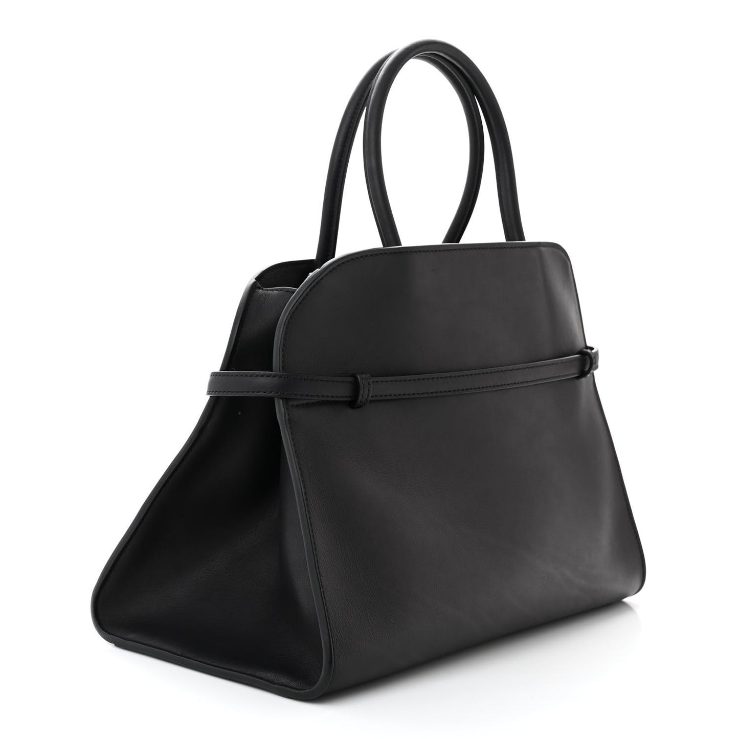 Polished Saddle Calfskin Soft Margaux Belt 12 Black