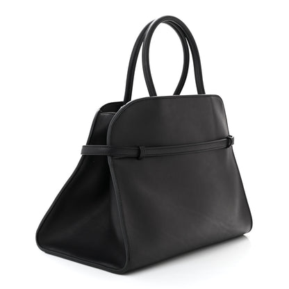 The Row Polished Saddle Calfskin Soft Margaux Belt 12 Black 3 of 9