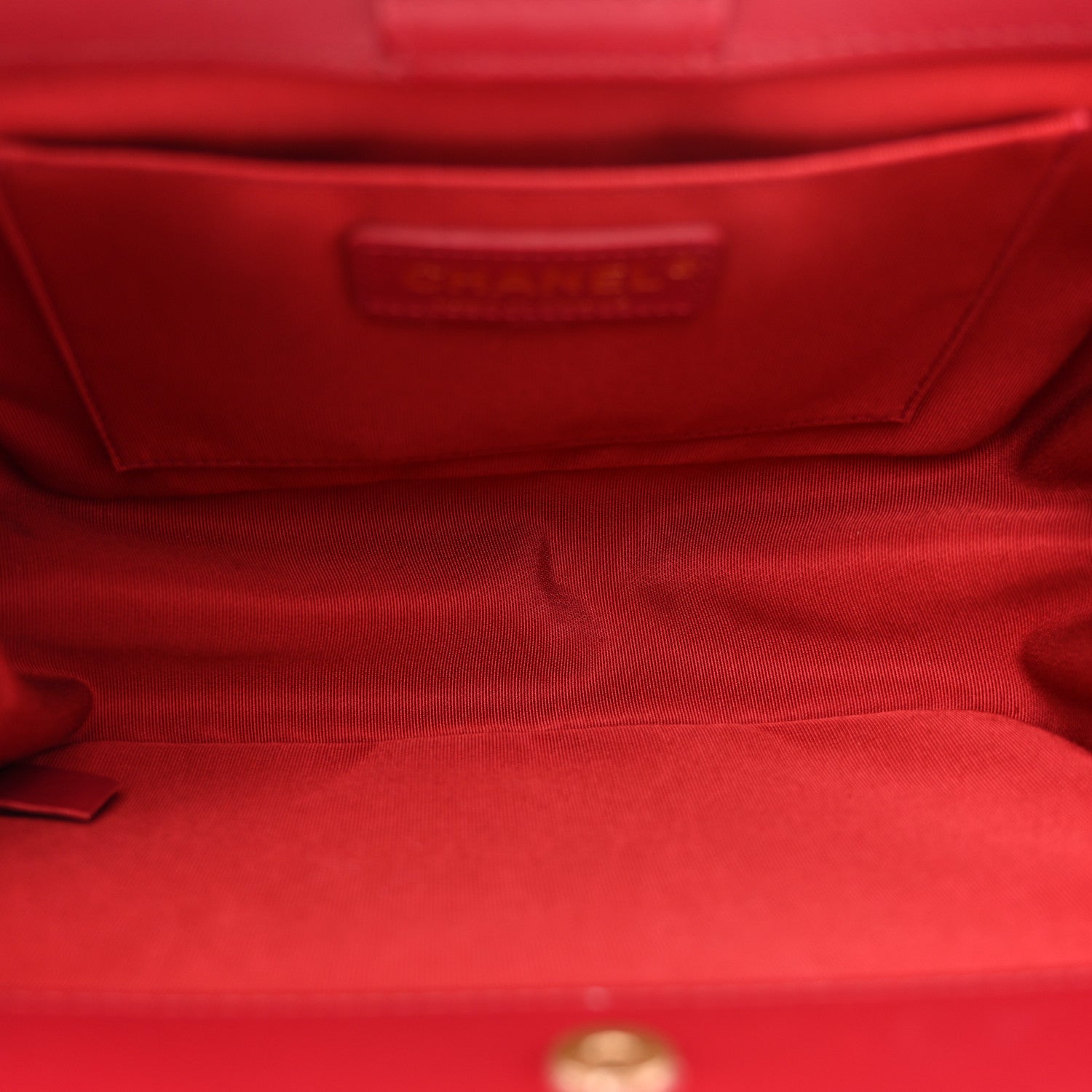 Chanel Calfskin Quilted CC Chain Accordion Tote Red 1885809