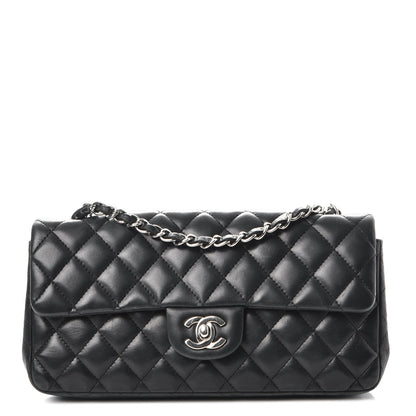 Chanel Lambskin Quilted East West Flap Black 1 of 7