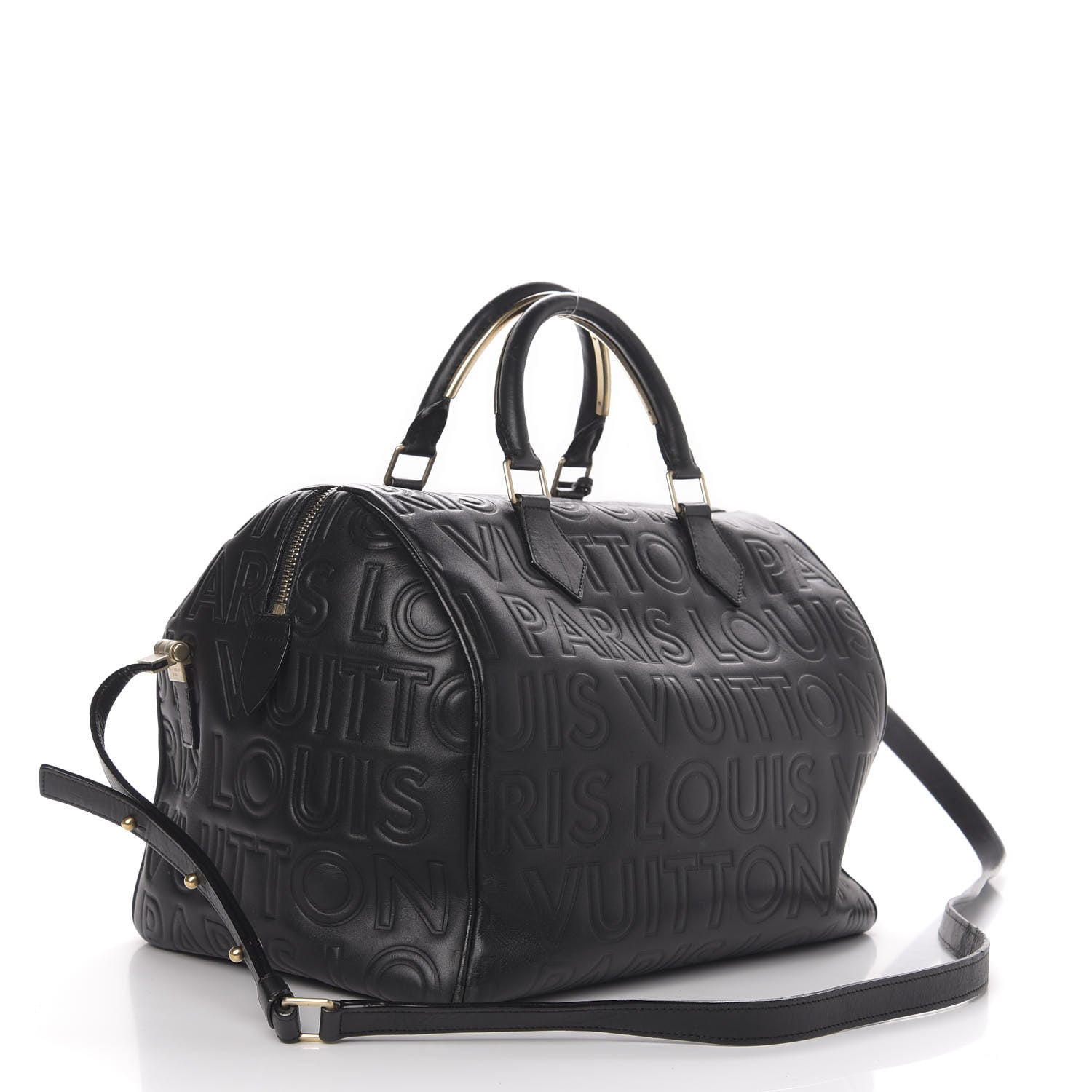 Louis Vuitton Calfskin Embossed Speedy Cube 30 Black 3 of 16