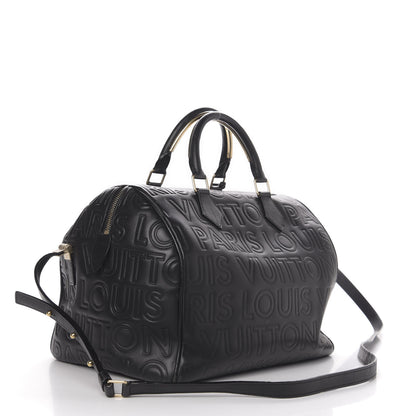 Louis Vuitton Calfskin Embossed Speedy Cube 30 Black 3 of 16
