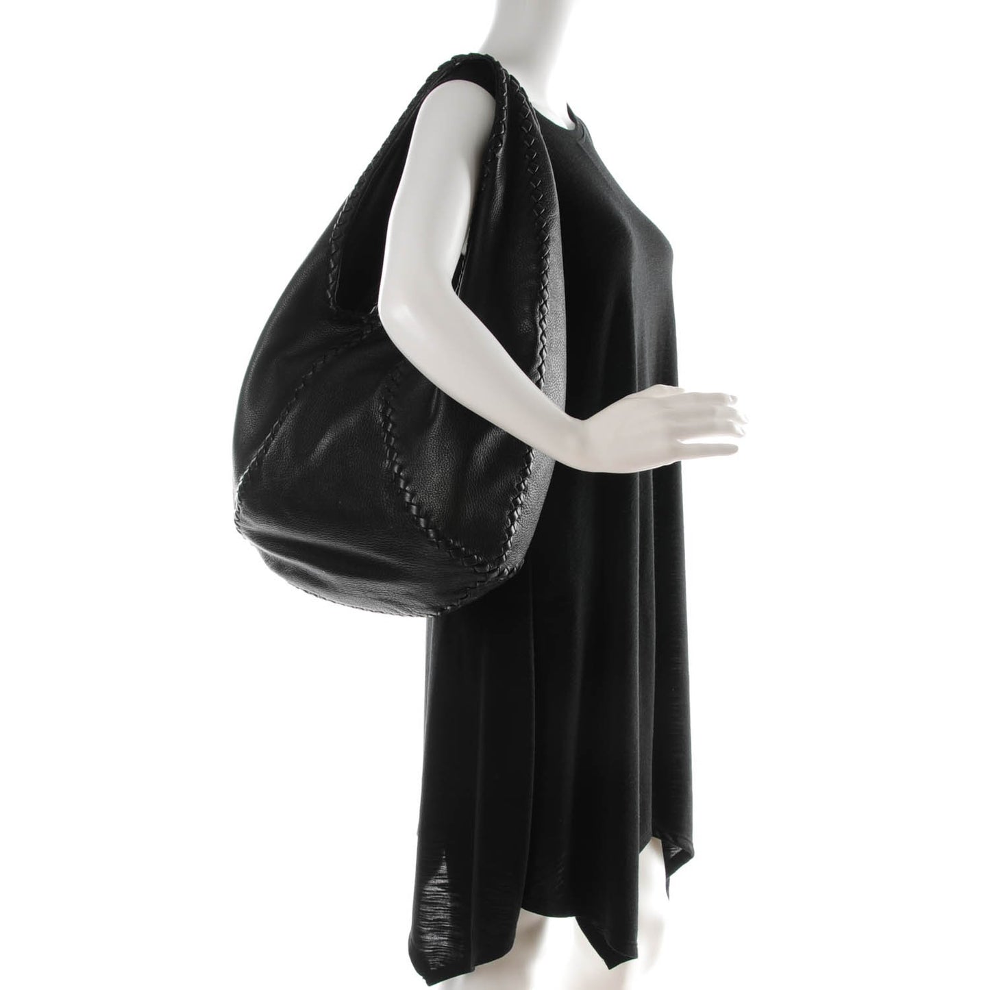 Cervo Deerskin Large Hobo Nero Black