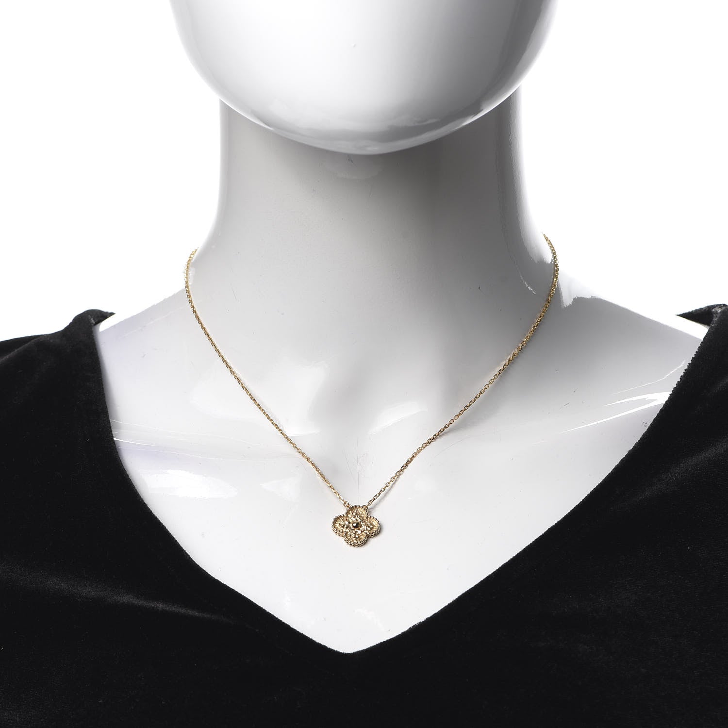 Van Cleef & Arpels 18K Yellow Gold Vintage Alhambra Pendant Necklace 2 of 8