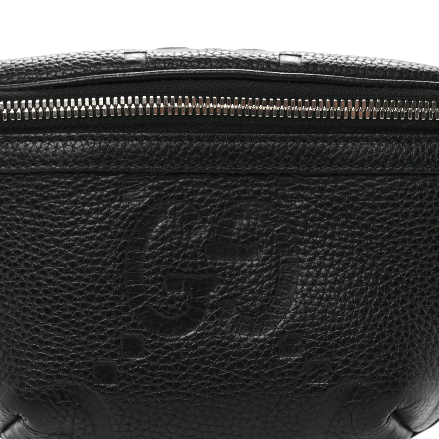 Piuma Calfskin Jumbo GG Embossed Small Belt Bag Black