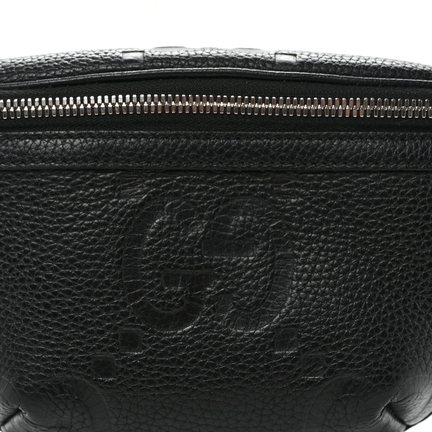 Gucci Piuma Calfskin Jumbo GG Embossed Small Belt Bag Black 8 of 10