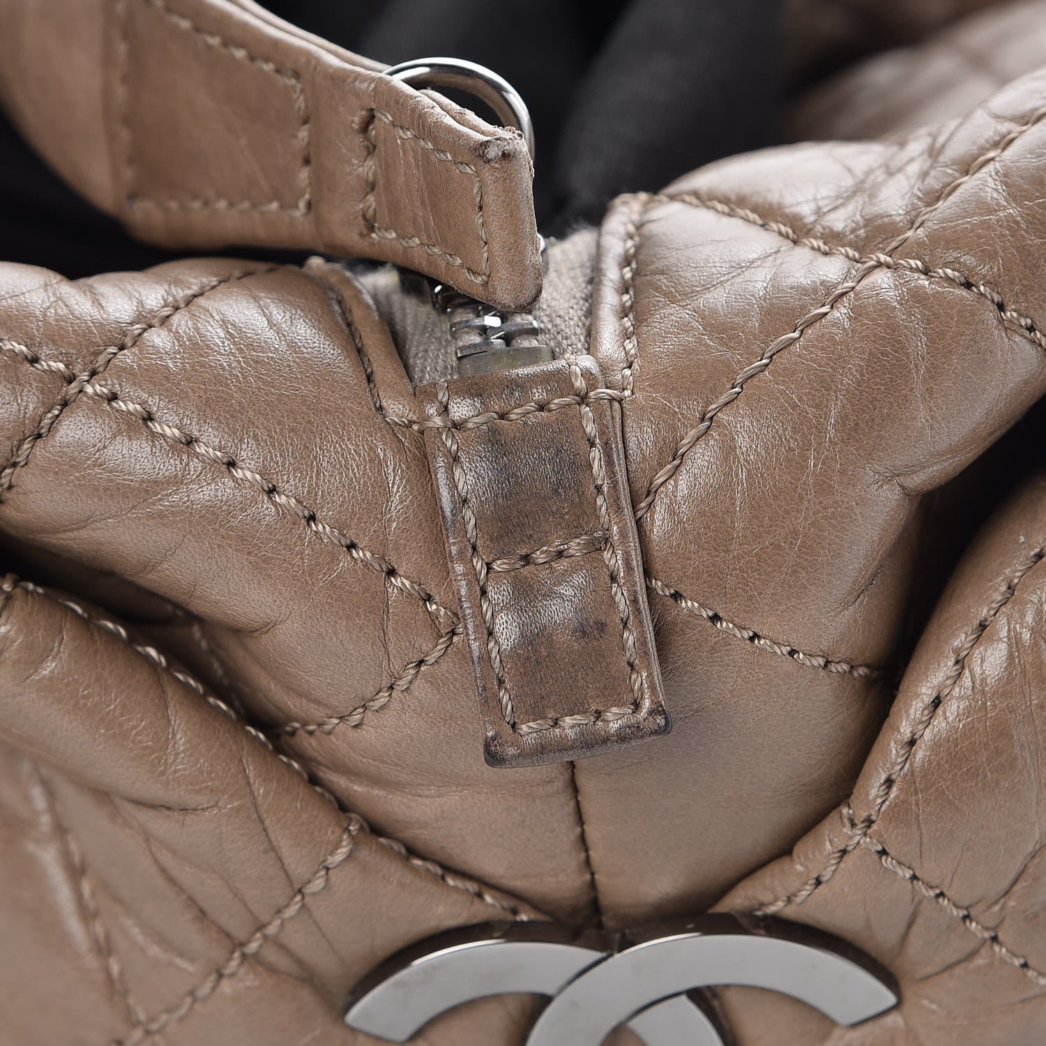 Chanel Distressed Lambskin Lady Braid Small Tote Taupe 9 of 15