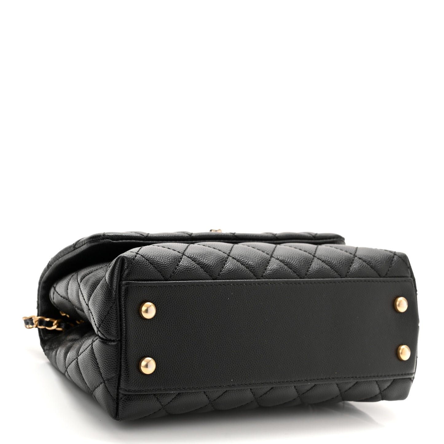 Caviar Quilted Mini Coco Handle Flap Black