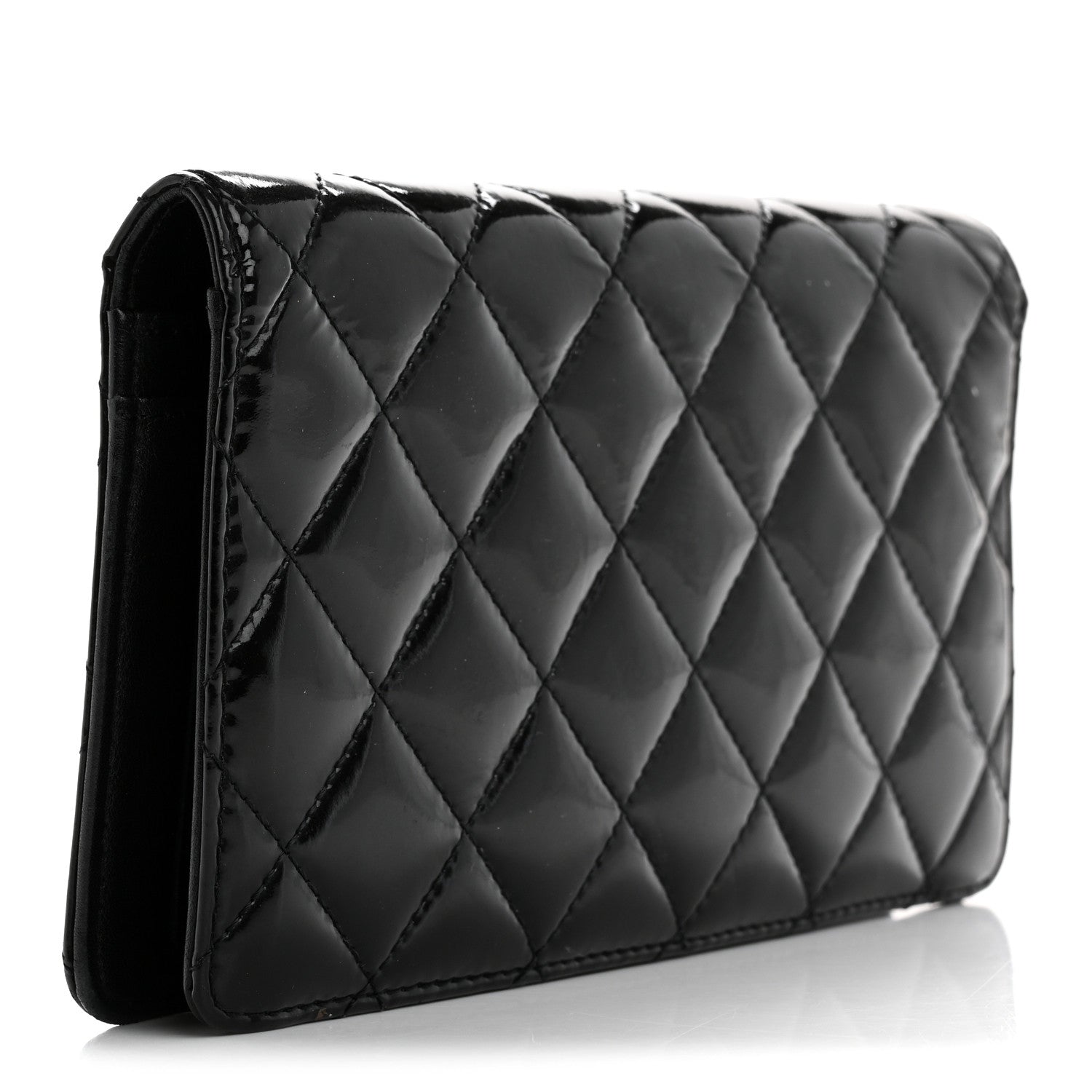 Chanel Patent Quilted Brilliant Yen Wallet Black 3 of 12