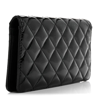 Chanel Patent Quilted Brilliant Yen Wallet Black 3 of 12