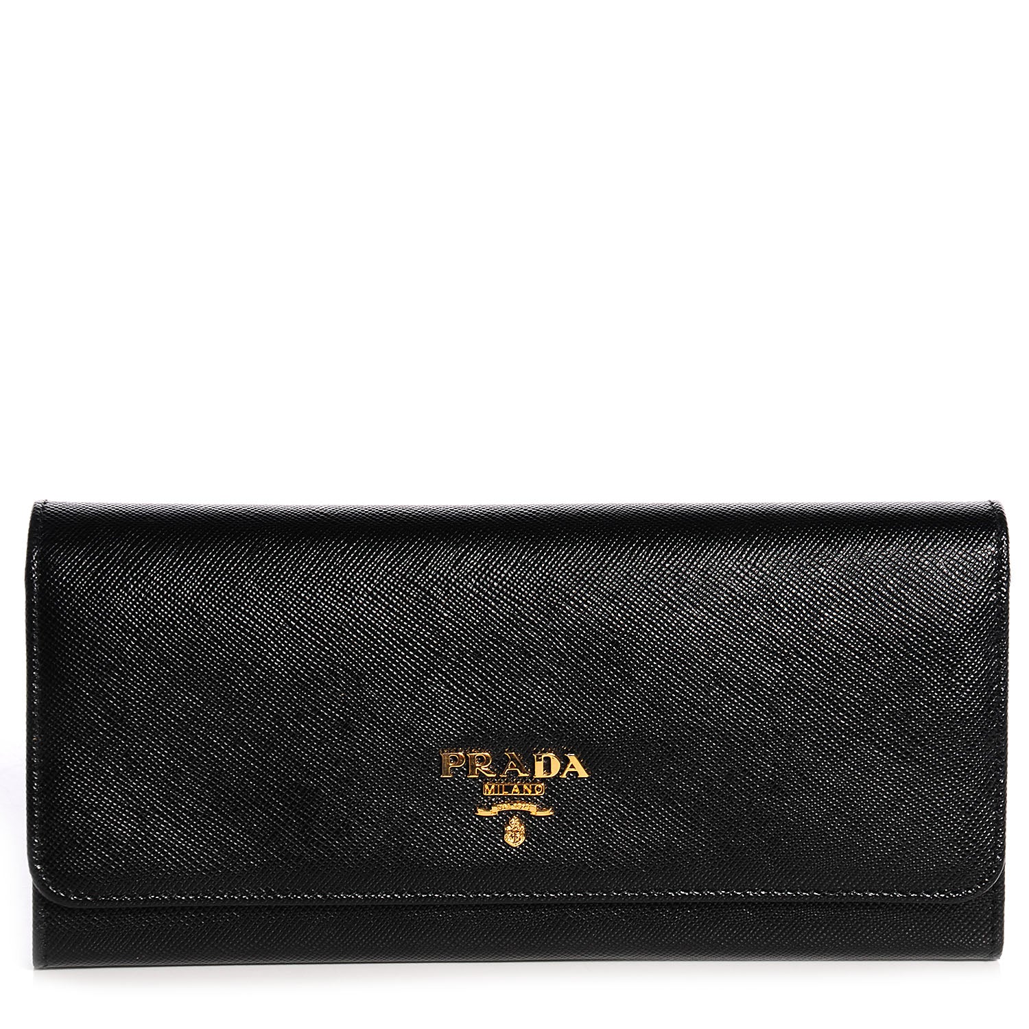 Prada Saffiano Multicolor Continental Flap Wallet Black Geranio 1 of 7