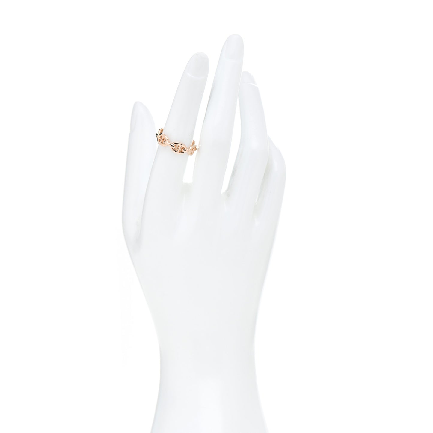 18K Rose Gold PM Chaine D'Ancre Enchainee Ring 53 6.5