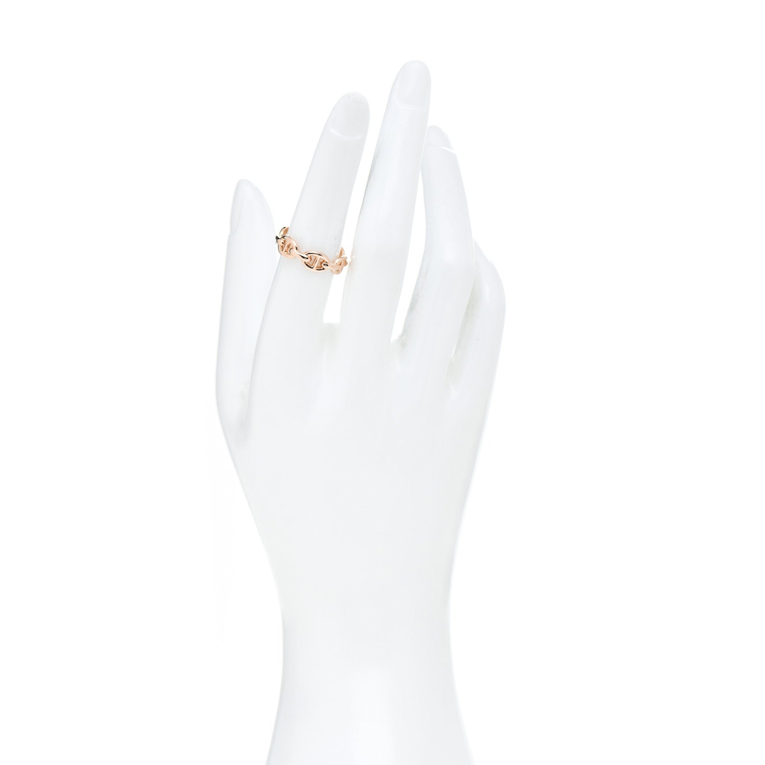 Hermes 18K Rose Gold PM Chaine D'Ancre Enchainee Ring 53 6.5 2 of 5