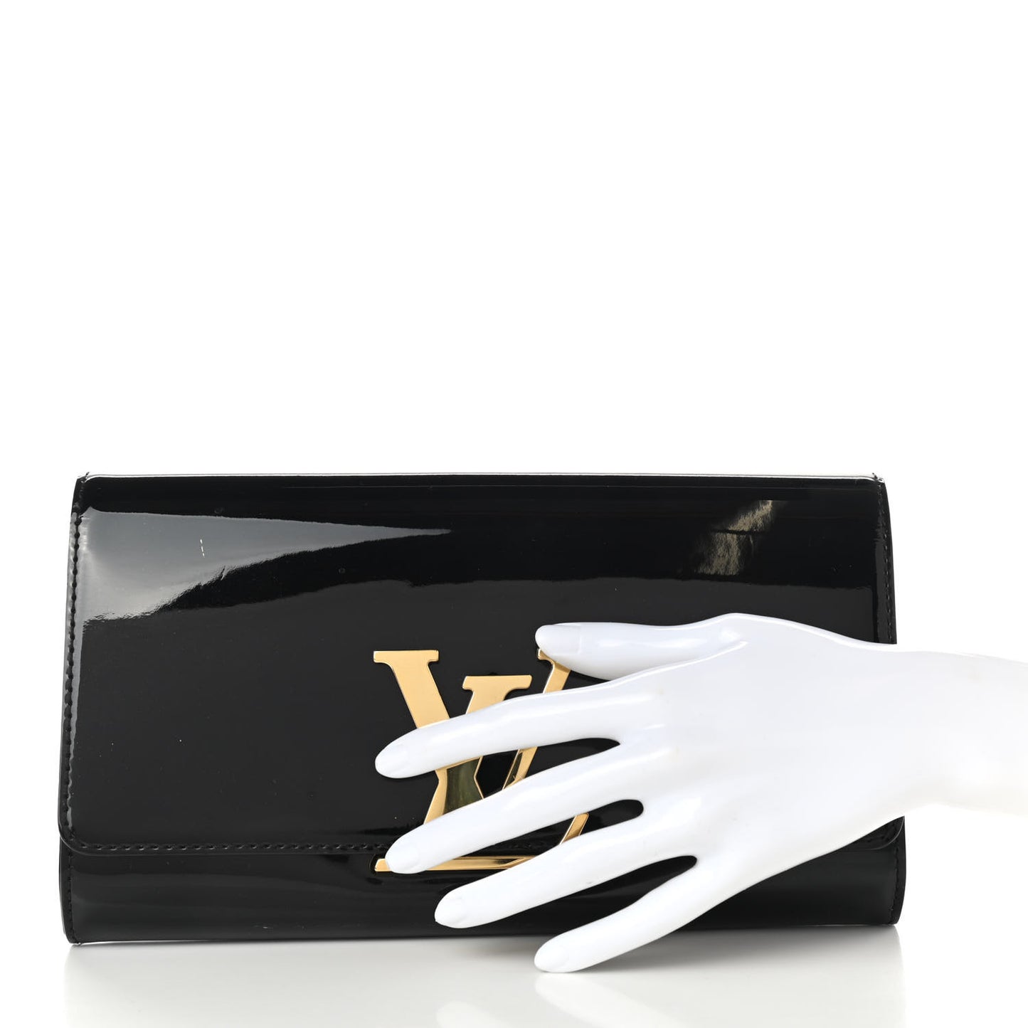 Patent Louise Clutch Black