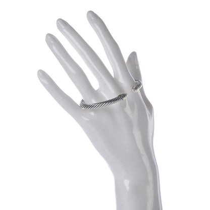 David Yurman Sterling Silver 14K Yellow Gold Pearl 5mm Cable Classics Petite Color Bracelet 2 of 4