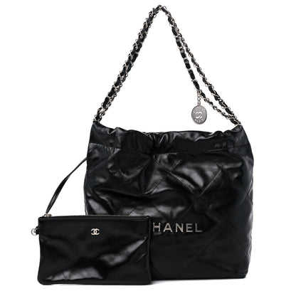 Chanel Shiny Calfskin Quilted Small Chanel 22 Black 1 of 11