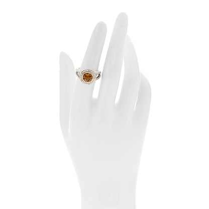David Yurman Sterling Silver Diamond Citrine 8mm Petite Cerise Ring  52 6 2 of 5