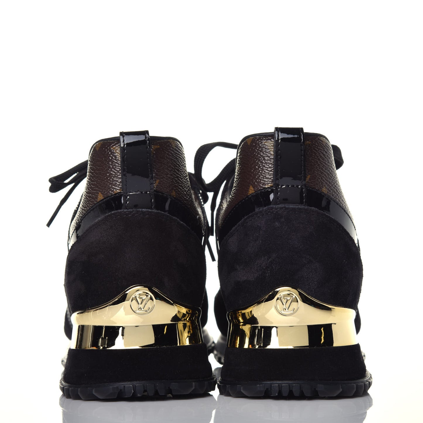 Suede Monogram Run Away Sneakers 38 Black
