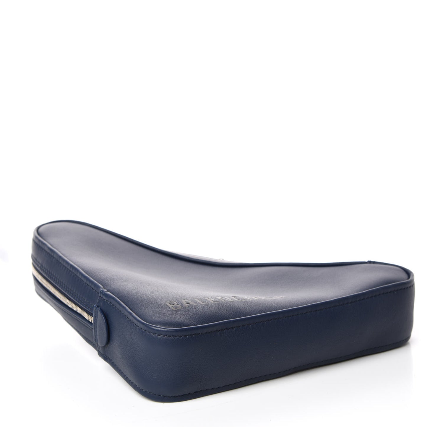 Calfskin M Triangle Pouch Bleu