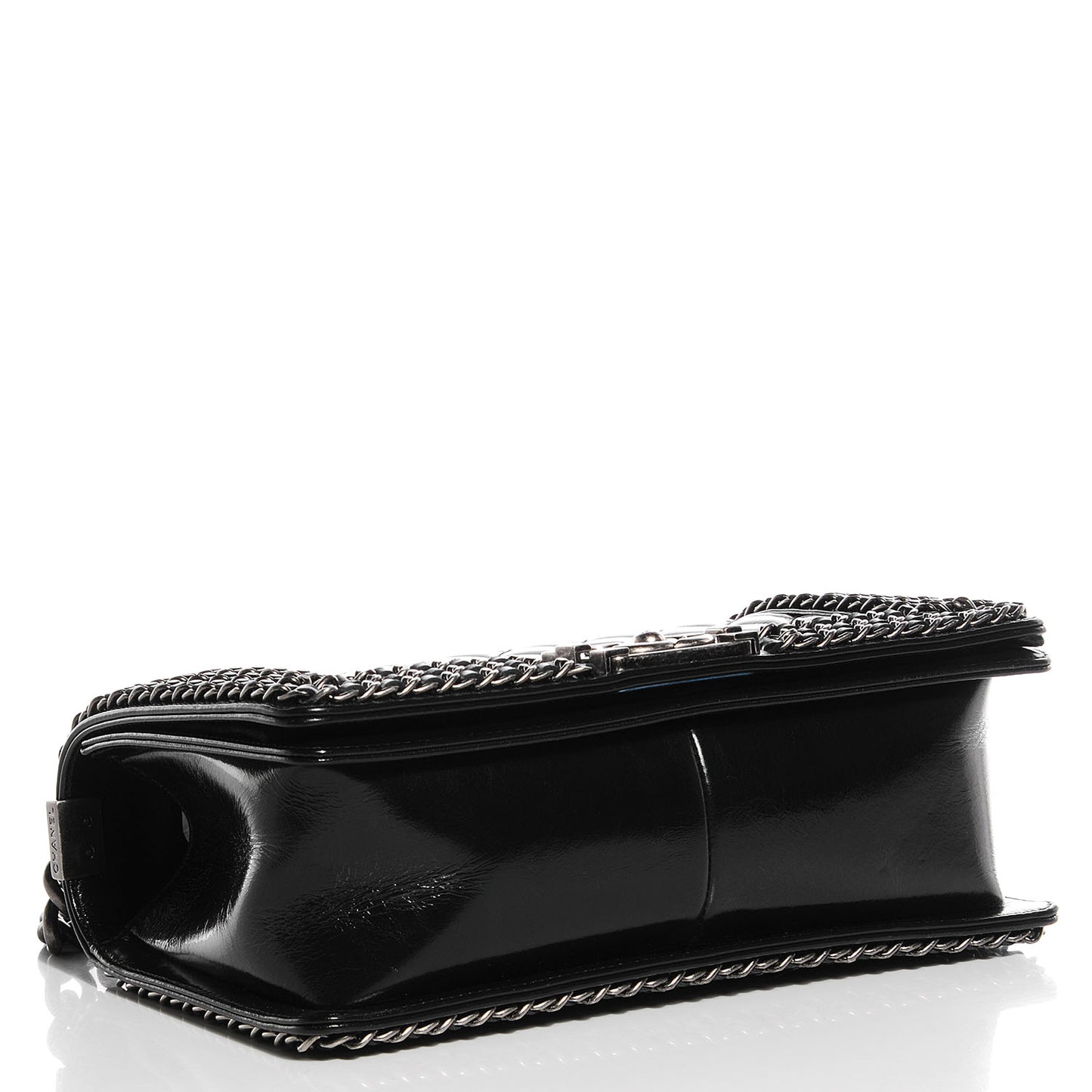Calfskin Medium Boy Chained Flap Black