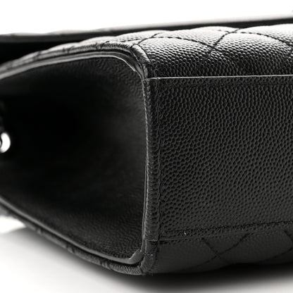 Saint Laurent Grain De Poudre Textured Mixed Matelasse Large Triquilt Monogram Monochrome Satchel Black 9 of 10