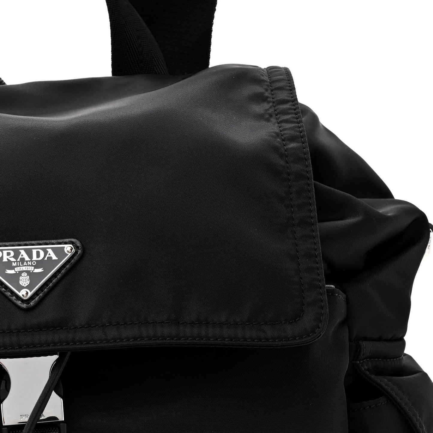 Re-Nylon Calfskin Explore Backpack Black