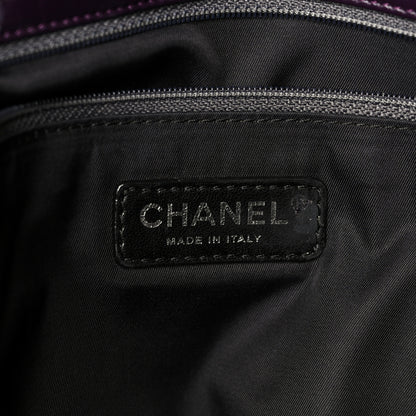 Chanel Lambskin In And Out XL Maxi Flap Dark Purple 6 of 11