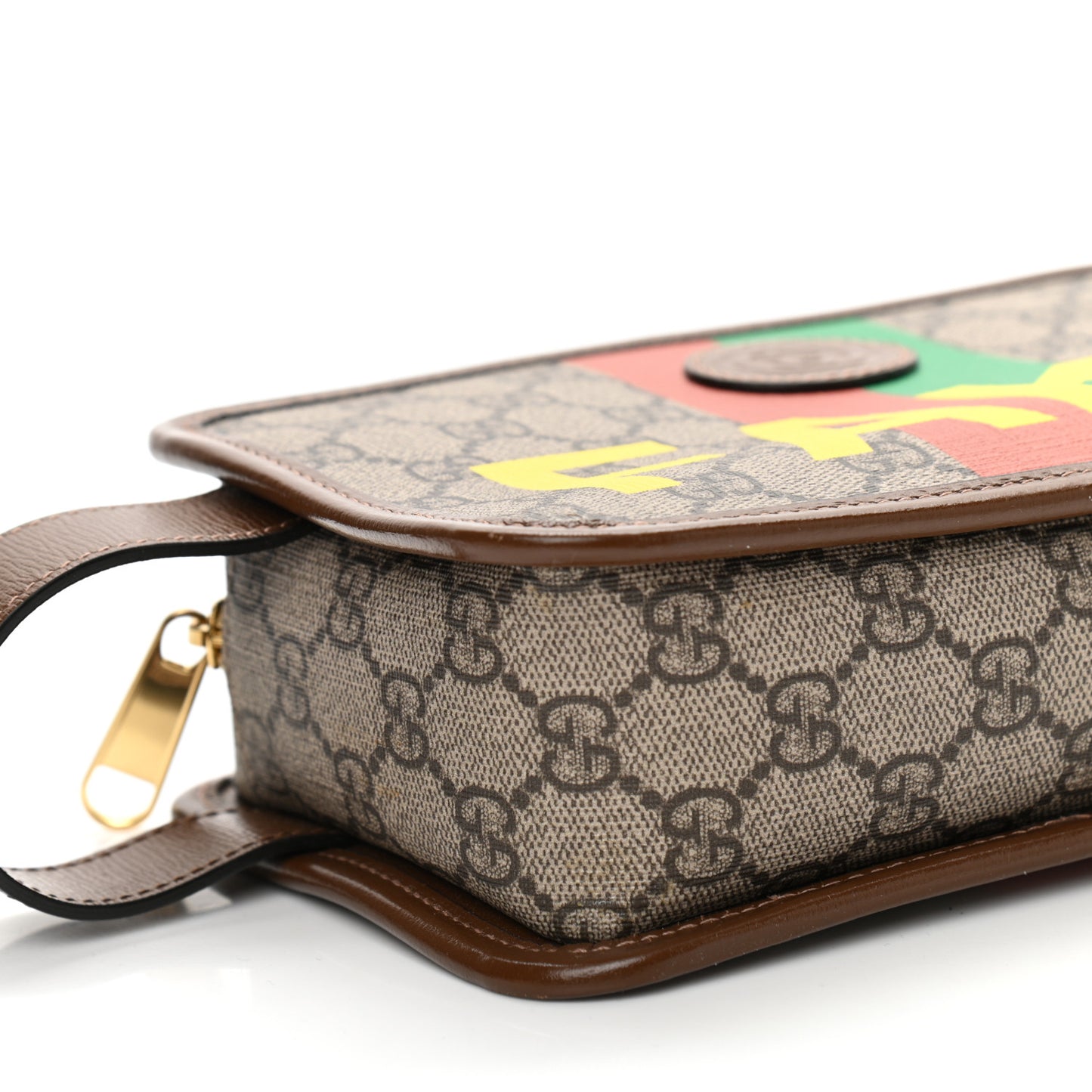 GG Supreme Monogram Azalea Calfskin Fake/Not Retro Interlocking G Cosmetic Case Beige Ebony Brown Sugar