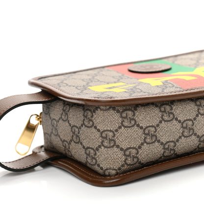 Gucci GG Supreme Monogram Azalea Calfskin Fake/Not Retro Interlocking G Cosmetic Case Beige Ebony Brown Sugar 9 of 12