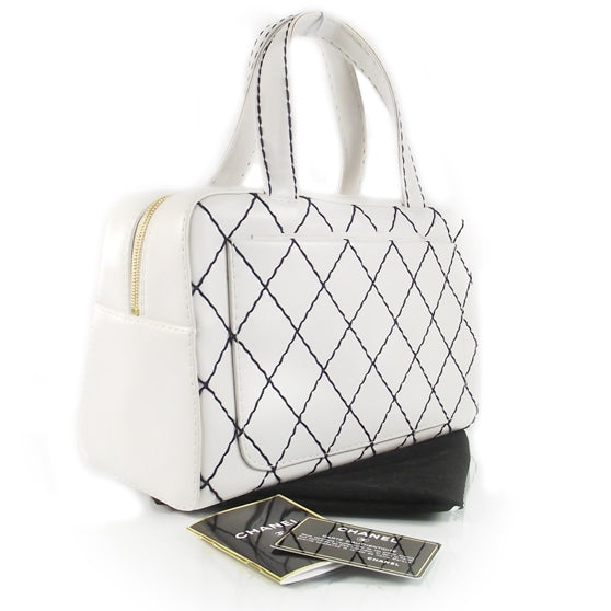 Leather Diamond Stitch Surpique Bowler