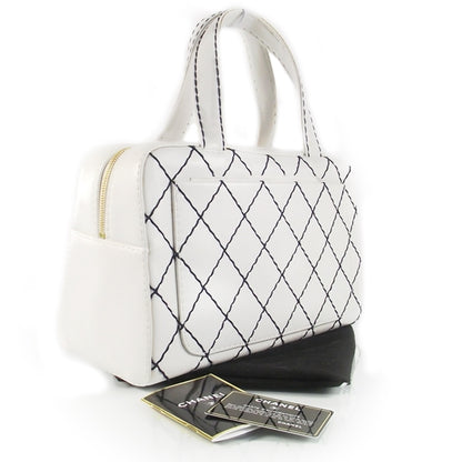 Chanel Leather Diamond Stitch Surpique Bowler 3 of 10