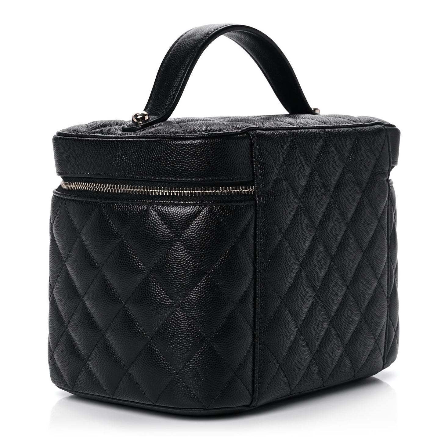 Caviar Quilted Large Vanity Pouch Black