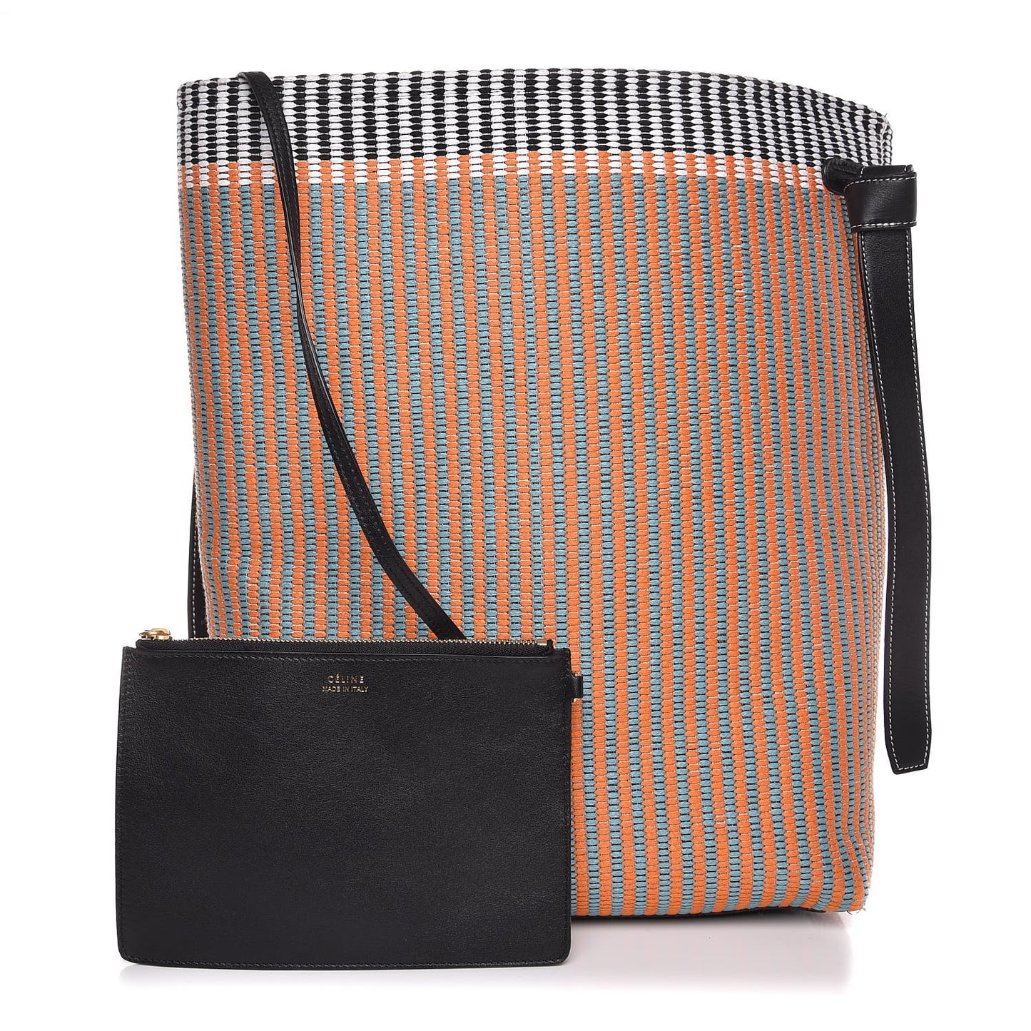 Woven Canvas Small Twisted Cabas Multicolor