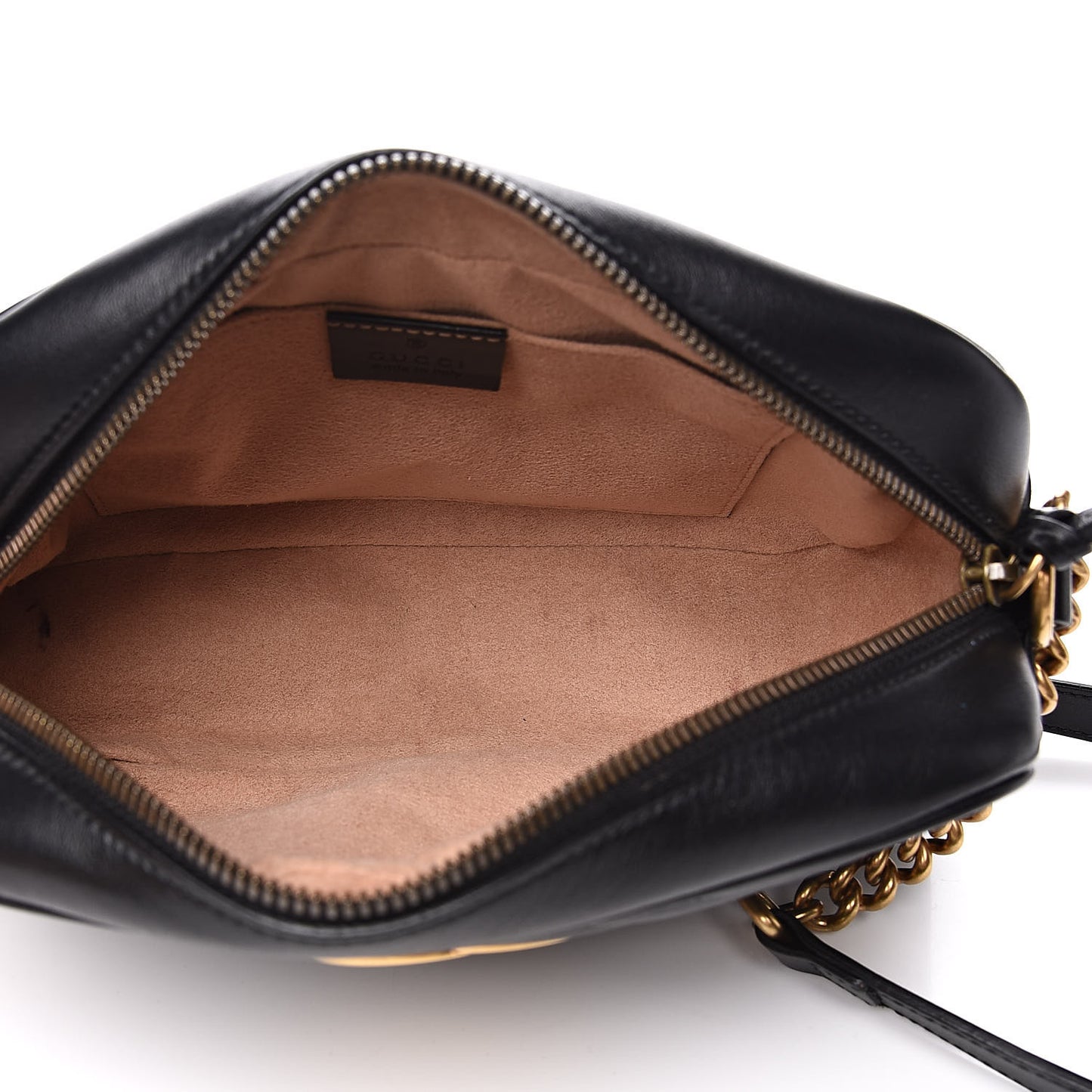 Calfskin Matelasse Small GG Marmont Chain Shoulder Bag Black