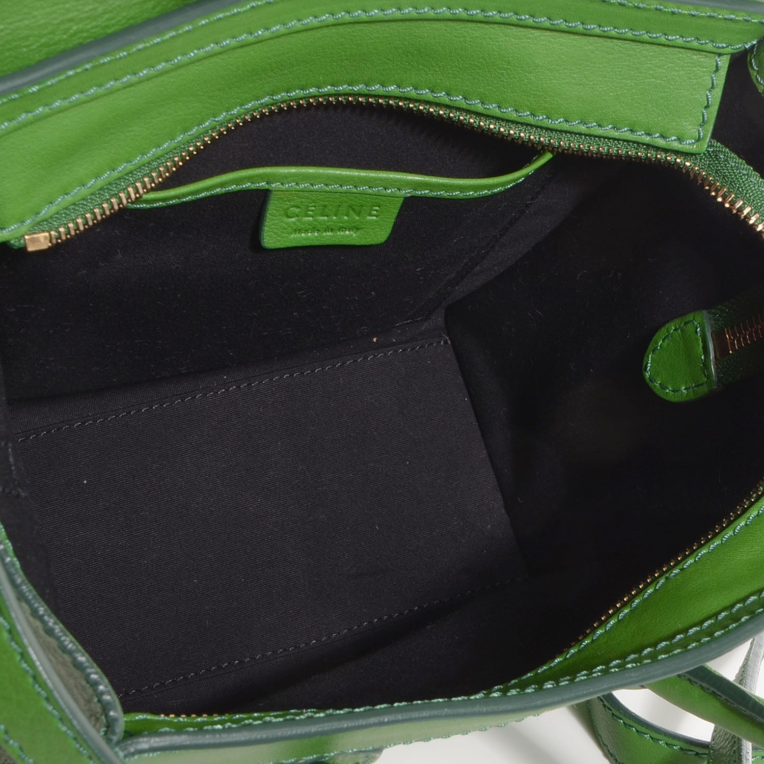Celine Smooth Calfskin Nano Luggage Green 6 of 10