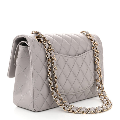 Chanel Lambskin Quilted Medium Double Flap Grey 3 of 11