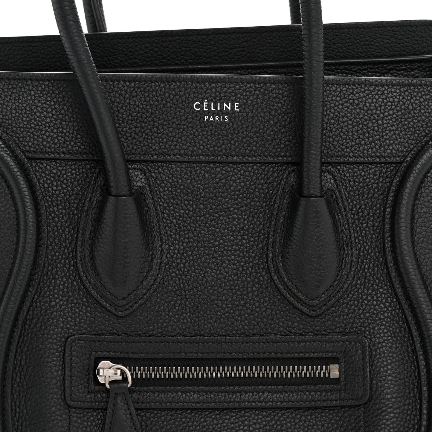 Drummed Calfskin Micro Luggage Black