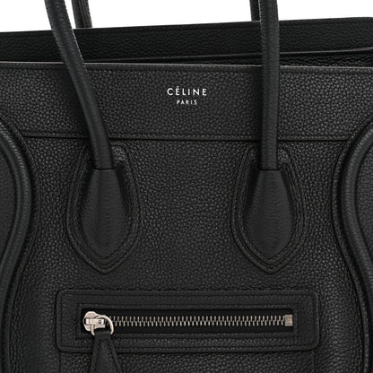 Celine Drummed Calfskin Micro Luggage Black 13 of 19