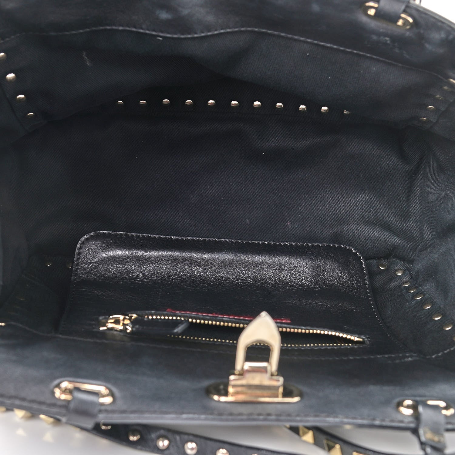 Valentino Garavani Vitello Small Rockstud Tote Black 7 of 11