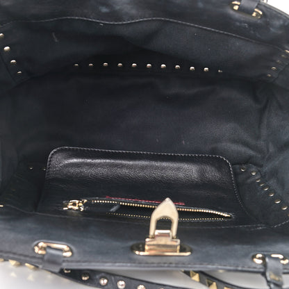 Valentino Garavani Vitello Small Rockstud Tote Black 7 of 11