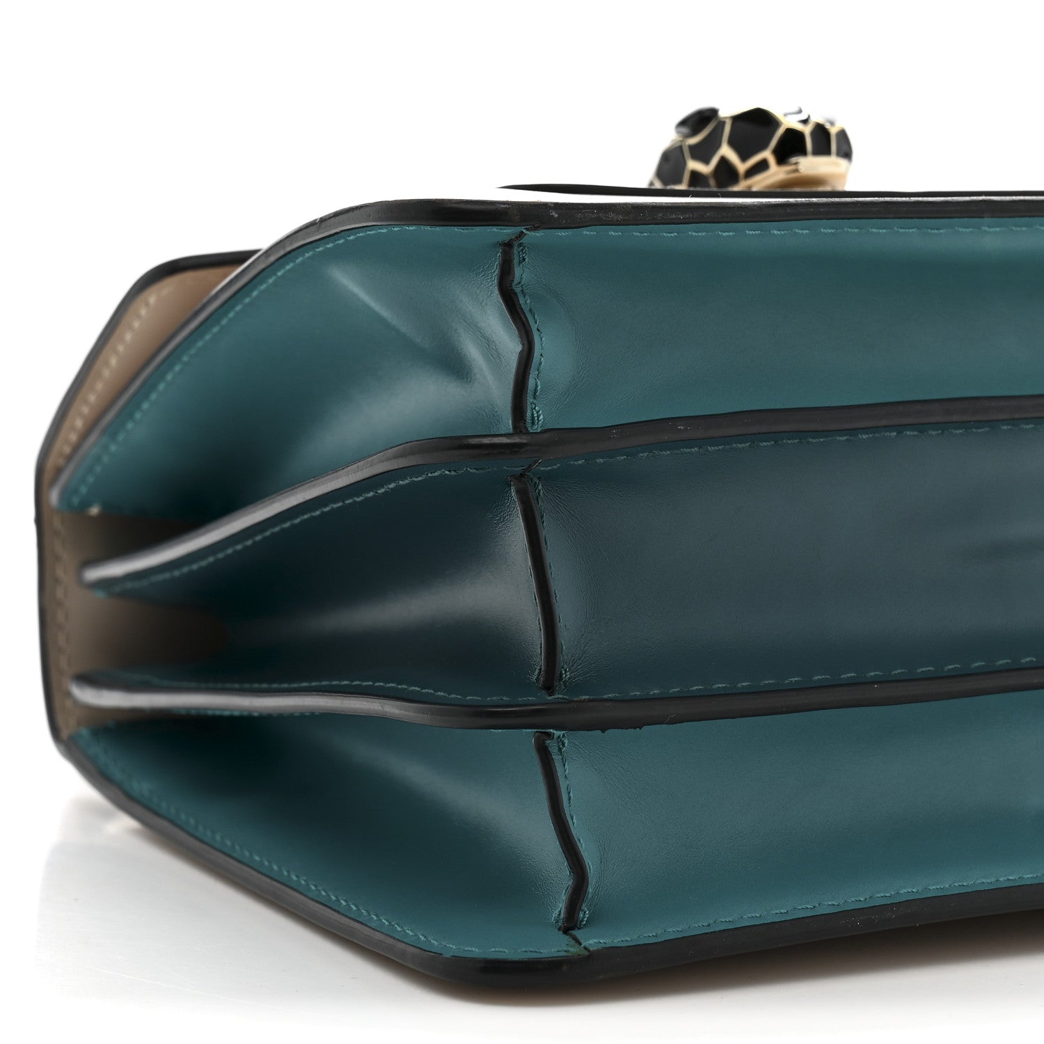 Bulgari Calfskin Serpenti Forever Top Handle Beige Green 8 of 9
