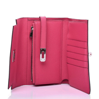 Hermes Chevre Mysore Medium Kelly Wallet Rose Shocking 5 of 7