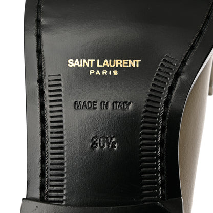 Saint Laurent Calfskin Penny Loafers 36.5 Pearl 8 of 9