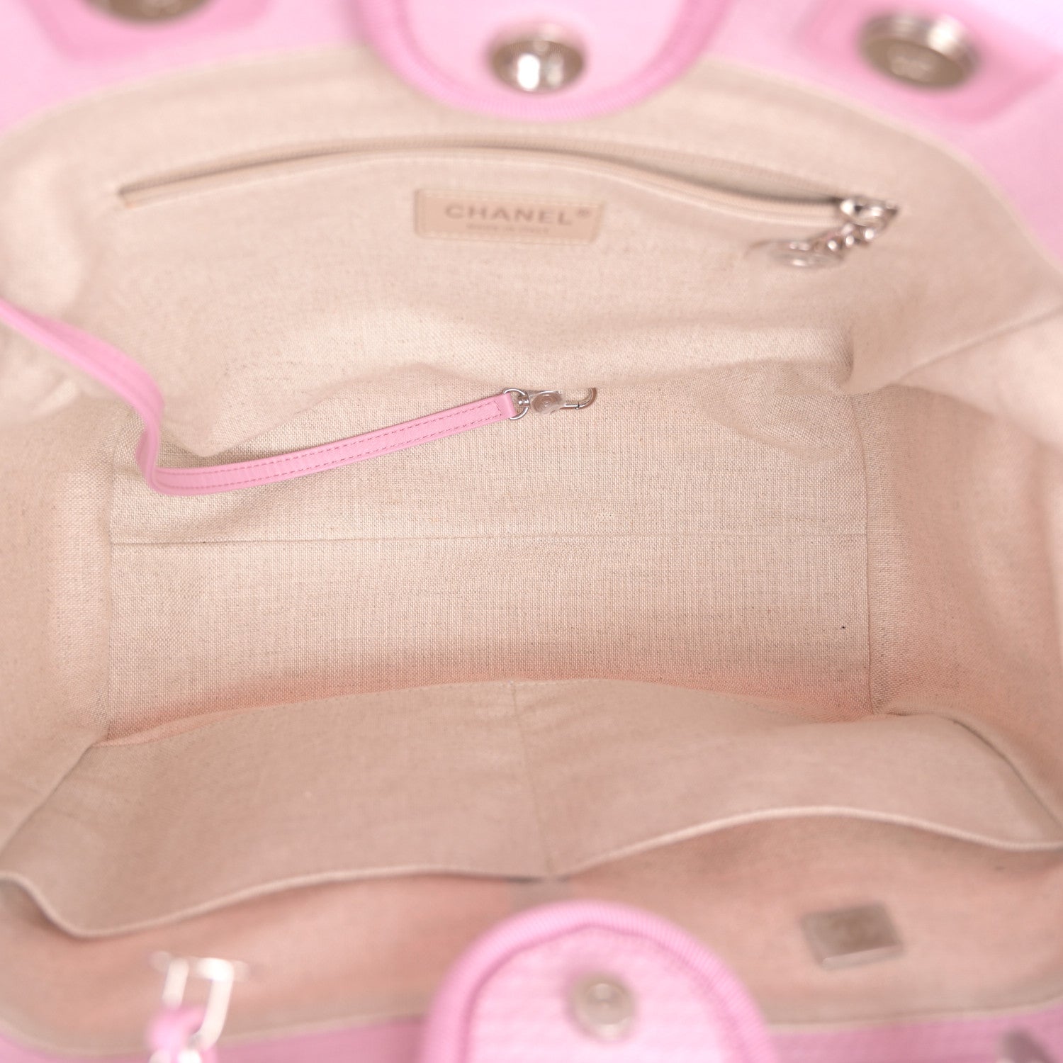 Chanel Mixed Fibers Small Deauville Tote Dark Pink 5 of 11