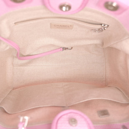 Chanel Mixed Fibers Small Deauville Tote Dark Pink 5 of 11