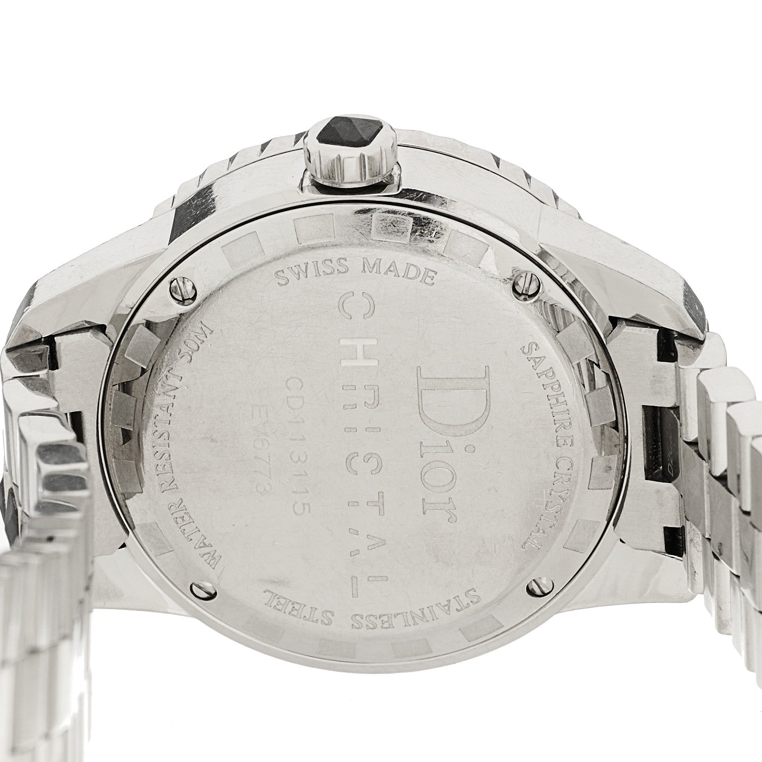 Christian Dior Stainless Steel Diamond Sapphire 33mm Christal